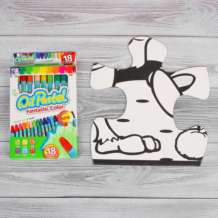 Раскраска-пазл 12 деталей "Циркач" пастель 18 шт, размер собранного 87 на 53,3 см