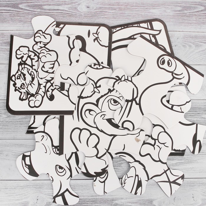 Раскраска-пазл 12 деталей "Циркач" пастель 18 шт, размер собранного 87 на 53,3 см