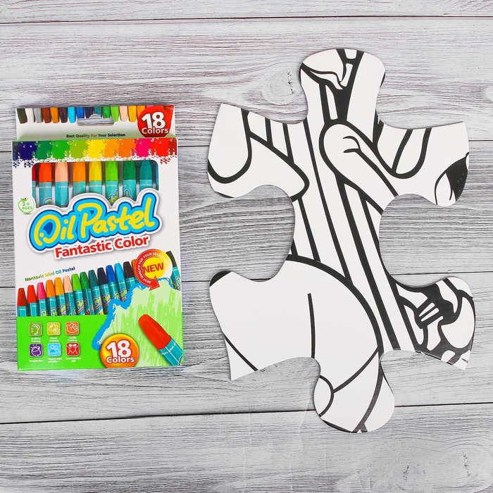 Раскраска-пазл 12 деталей "Веселье на море" пастель 18 шт, размер собранного 87 на 53,3 см