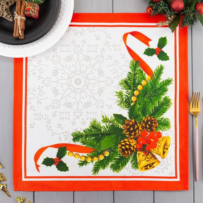 Салфетка "Этель" Рождественский бал (вид 2) 40х40 см, 100% хл, саржа 190 гр/м2