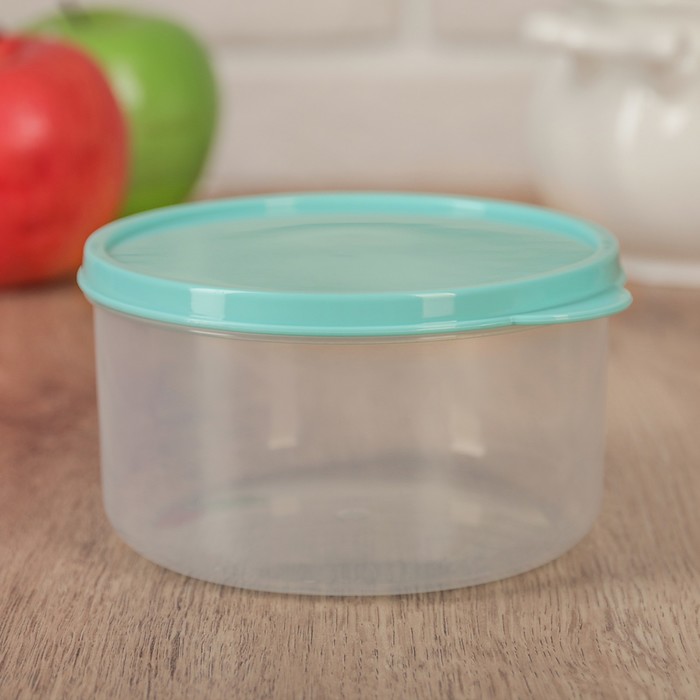 Контейнер пищевой 0,5 л круглый, Бирюзовый