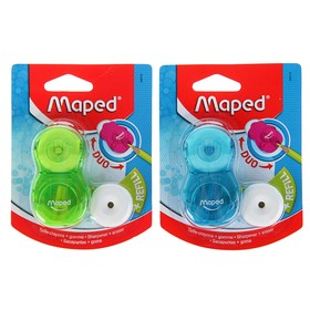 

Точилка 1 отверстие с контейнером Maped Loopy, с ластиком, в блистере, микс