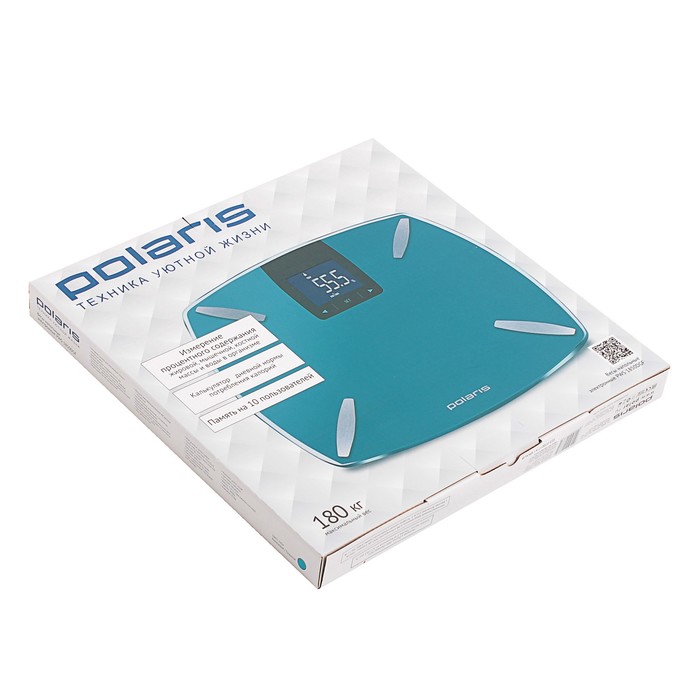 Весы Polaris PWS 1850DGF электронные, 180 кг, диагностика, бирюзовый