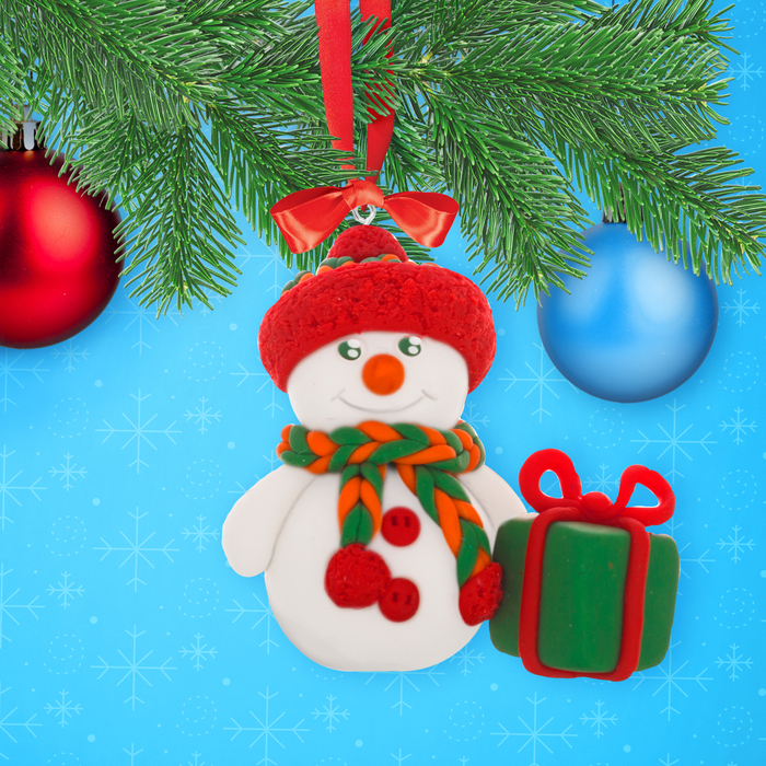 Набор для лепки новогодней фигурки "Снеговик" из полимерной глины