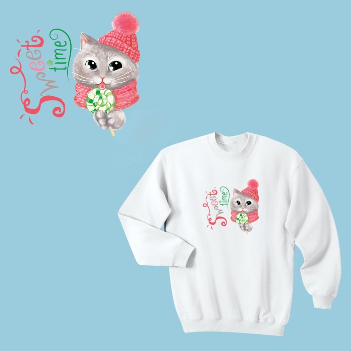 Термонаклейка для декорирования текстильных изделий Sweet time, 15 х 15 см