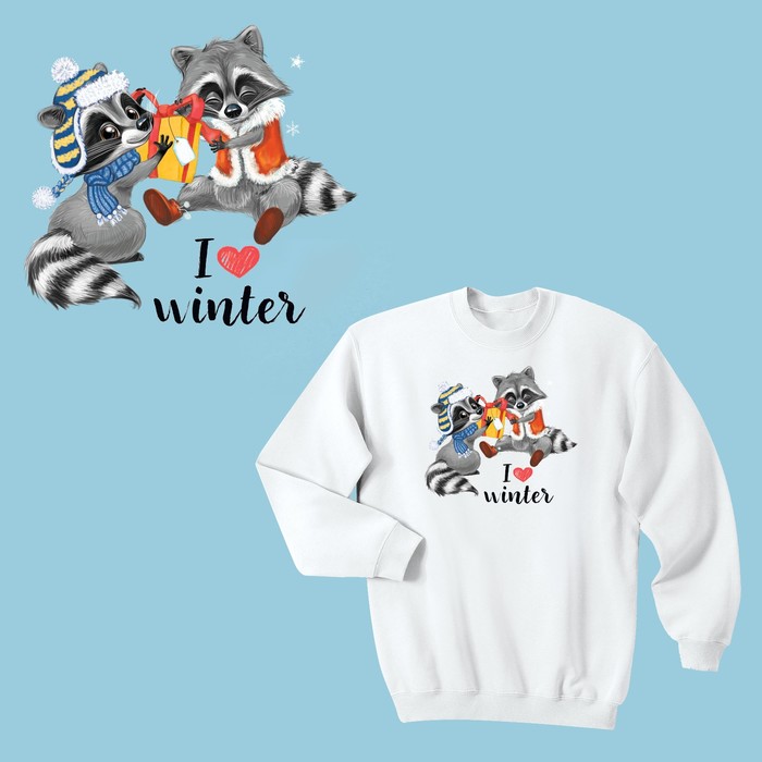 Термонаклейка для декорирования текстильных изделий I Love Winter, 15 х 15 см
