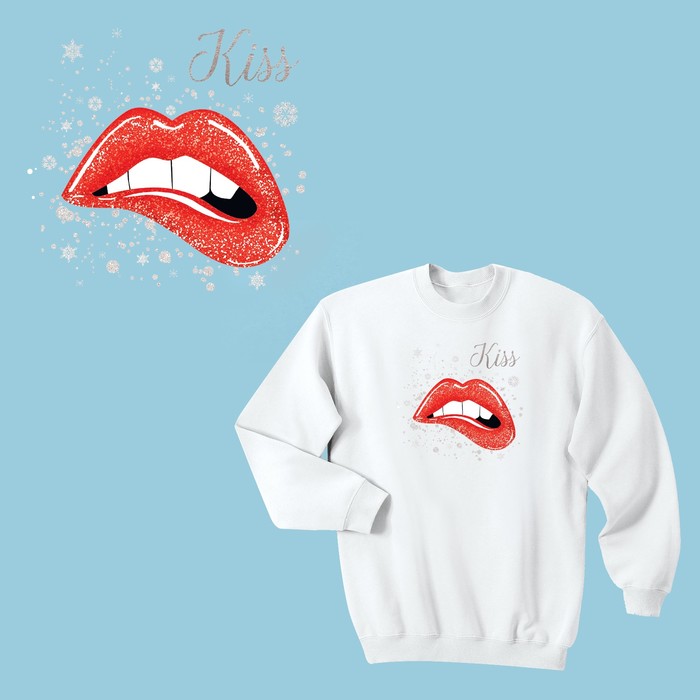 Термонаклейка для декорирования текстильных изделий New year's kiss, 15 х 15 см