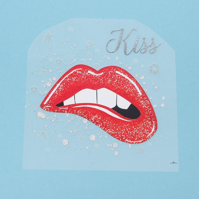 Термонаклейка для декорирования текстильных изделий New year's kiss, 15 х 15 см