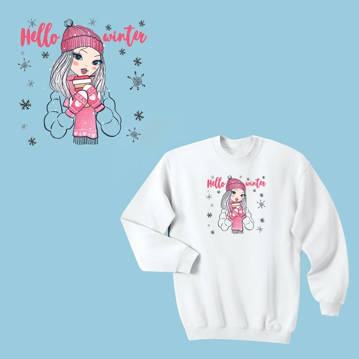 Термонаклейка для декорирования текстильных изделий Hello winter, 15 х 15 см