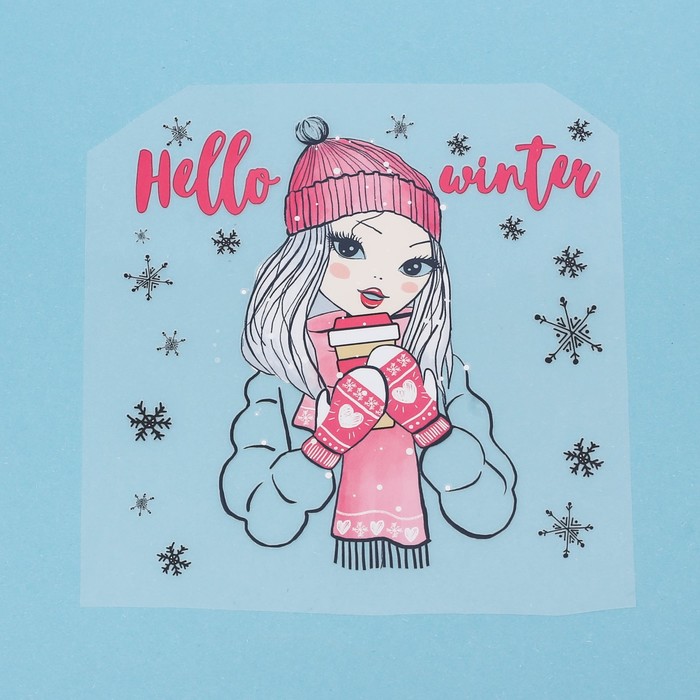 Термонаклейка для декорирования текстильных изделий Hello winter, 15 х 15 см