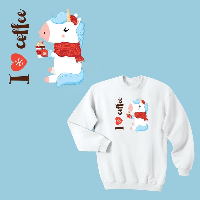 Термонаклейка для декорирования текстильных изделий I Love Coffee, 15 х 15 см