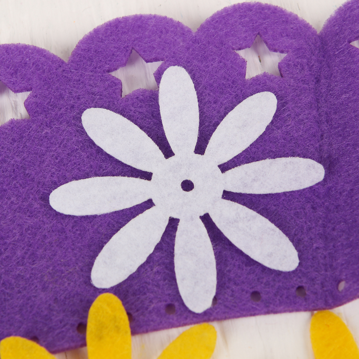 Набор для создания букета в горшочке из фетра "Ромашки" с иглой, меховые палочки