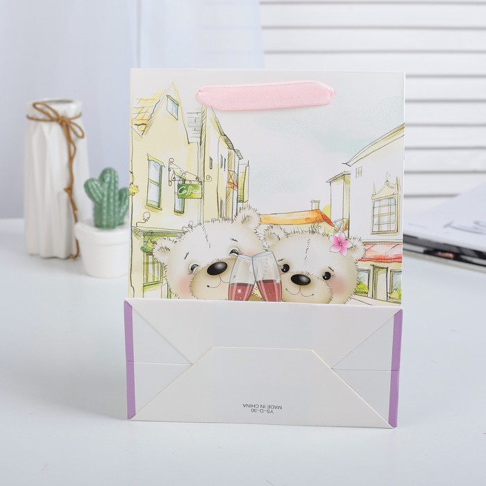 Пакет подарочный люкс, 18 х 9 х 23 см