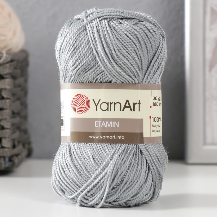 Пряжа "Etamin" 100% акрил 180м/30гр (449 серый жемчуг)