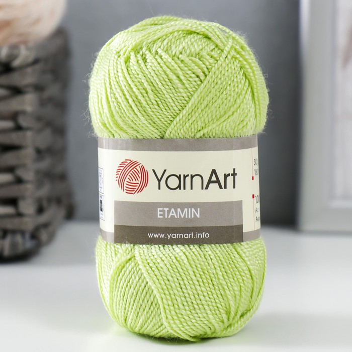 Пряжа "Etamin" 100% акрил 180м/30гр (452 св. зелёный)