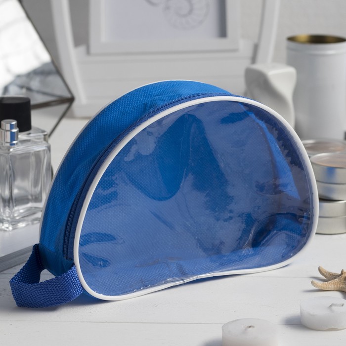 Сумка-косметичка "Ракушка", 1 отдел на молнии, цвет васильковый