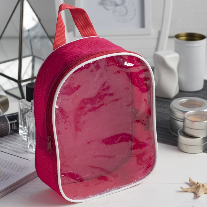 Сумка-косметичка, 1 отдел на молнии, цвет красный