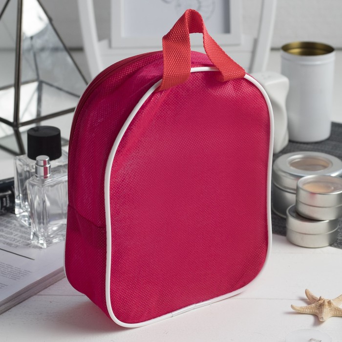 Сумка-косметичка, 1 отдел на молнии, цвет красный