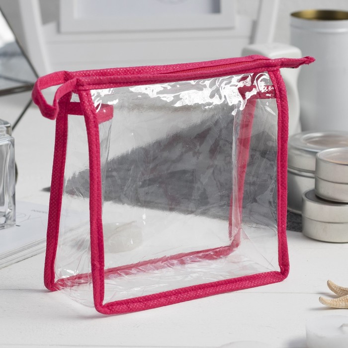 Сумка-косметичка, отдел на молнии, цвет красный