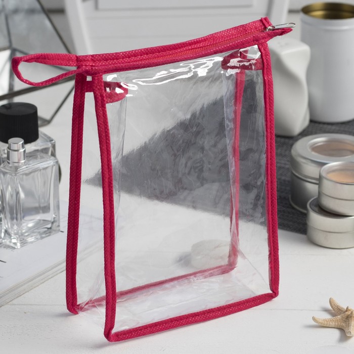 Сумка-косметичка, отдел на молнии, цвет красный