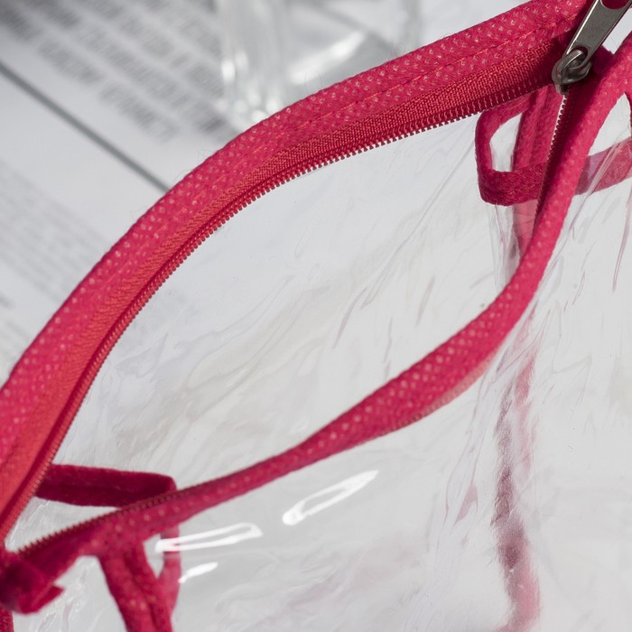 Сумка-косметичка, отдел на молнии, цвет красный