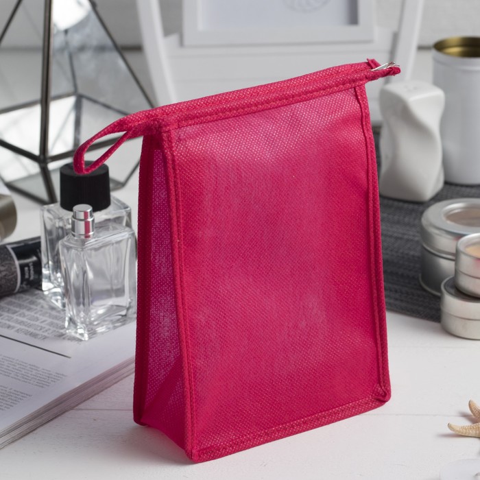 Сумка-косметичка, отдел на молнии, цвет красный