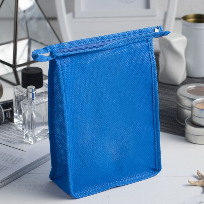 Сумка-косметичка, отдел на молнии, цвет васильковый