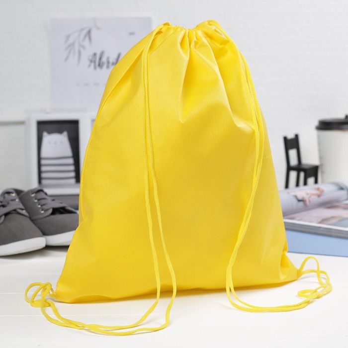 Мешок для обуви, 1 отдел на шнурке, цвет жёлтый