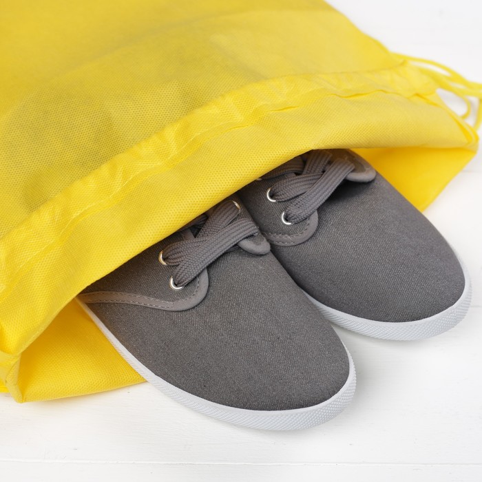 Мешок для обуви, 1 отдел на шнурке, цвет жёлтый