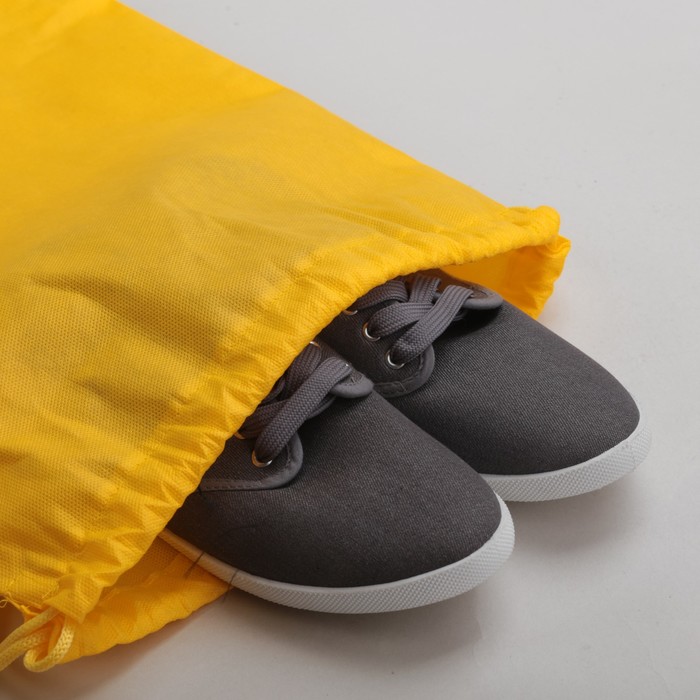 Мешок для обуви, 1 отдел на шнурке, цвет жёлтый