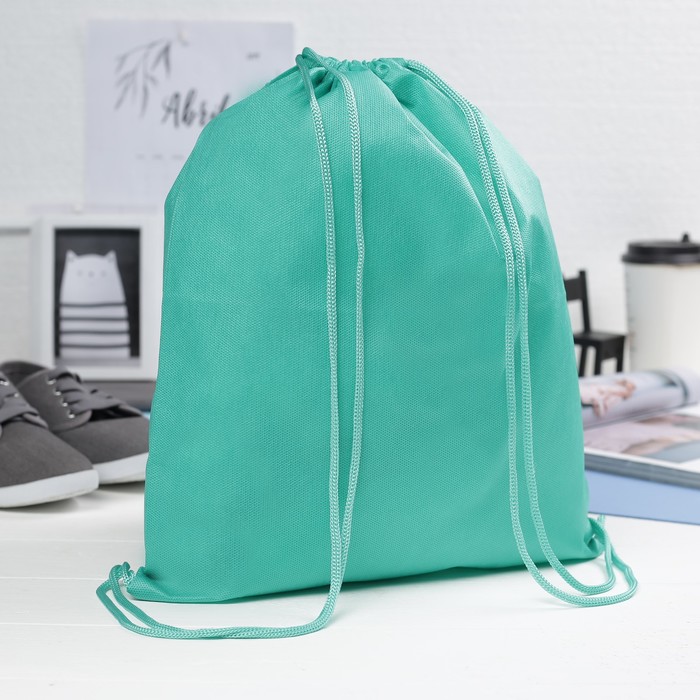 Мешок для обуви, 1 отдел на шнурке, цвет ярко-зелёный