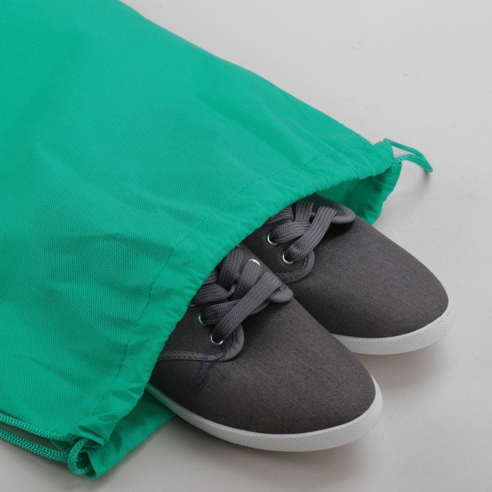 Мешок для обуви, 1 отдел на шнурке, цвет ярко-зелёный