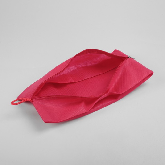 Сумка для обуви, 1 отдел на молнии, цвет красный