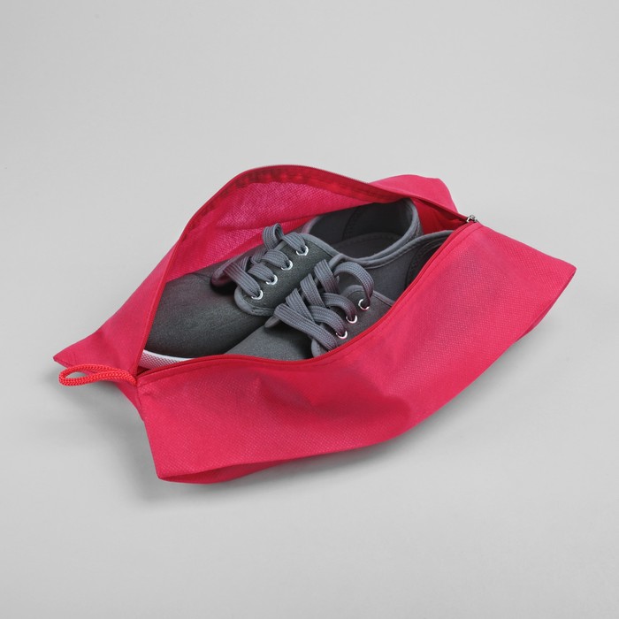 Сумка для обуви, 1 отдел на молнии, цвет красный