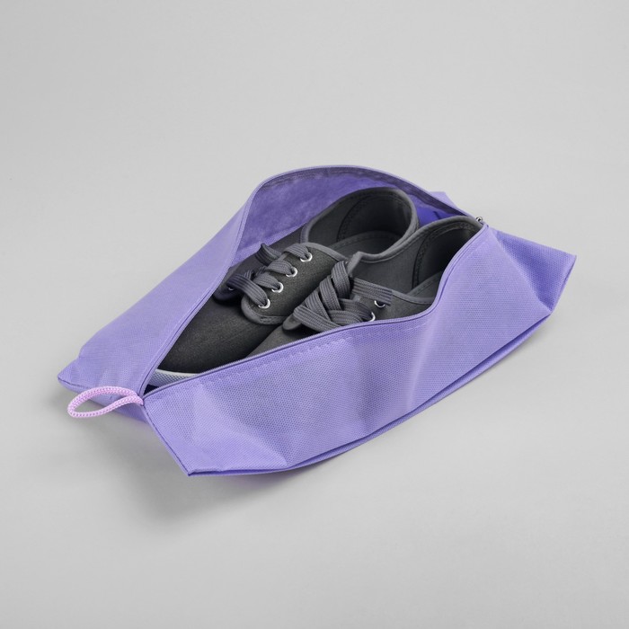 Сумка для обуви, 1 отдел на молнии, сиреневый