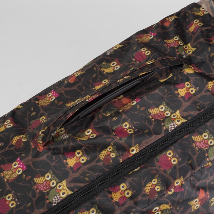 Чехол для чемодана "Совята", расширение по периметру, цвет чёрный