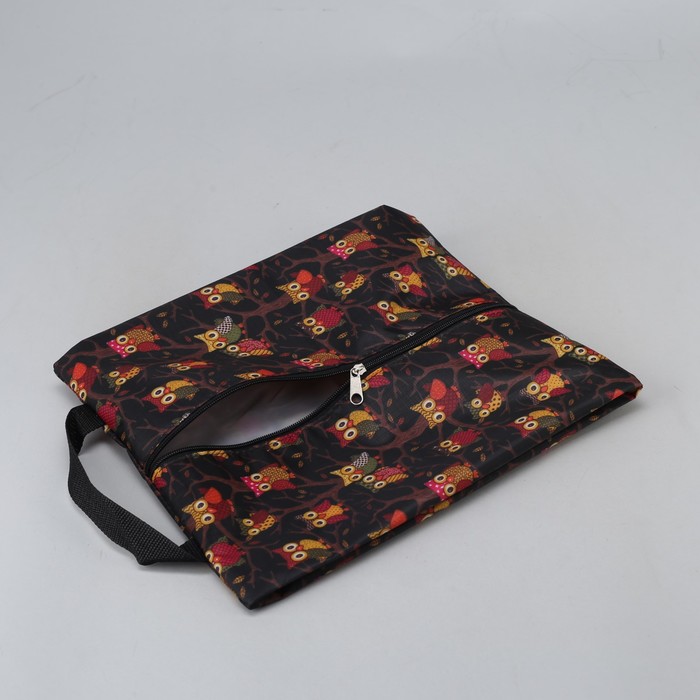 Сумка для обуви "Совята", отдел на молнии, цвет чёрный