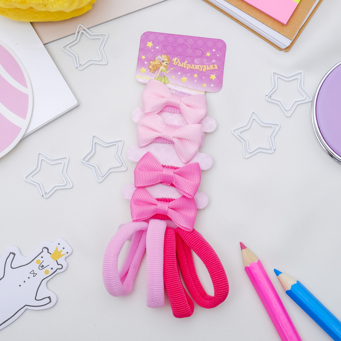 Резинка для волос "Бантик" набор 8 шт классика