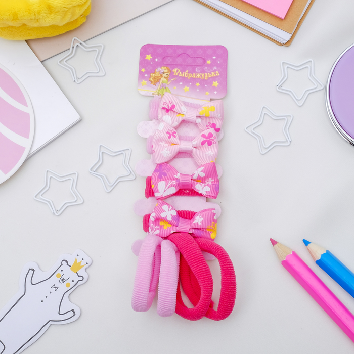 Резинка для волос "Бантик" набор 8 шт бабочка