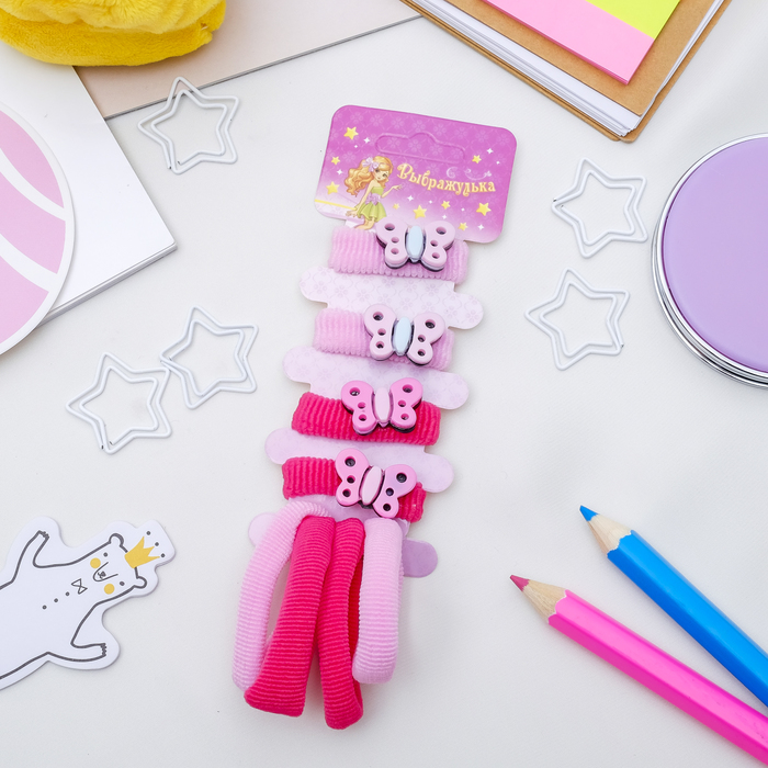 Резинка для волос "Манечка" набор 8 шт бабочка