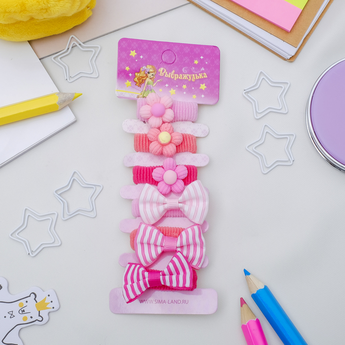 Резинка для волос "Детский каприз" набор 6 шт цветочек