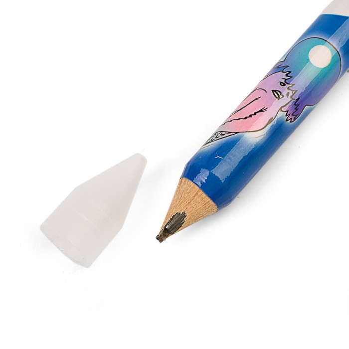 Карандаш чернографитный с ластиком Гигант 38см с точилкой МИКС