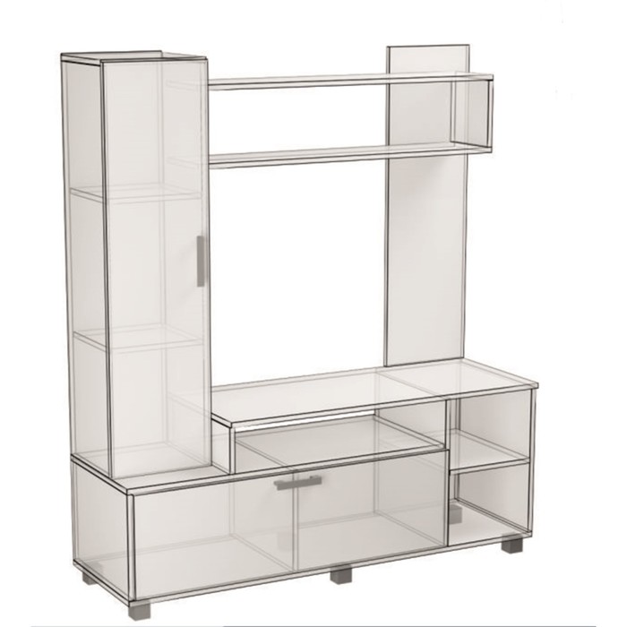 Гостиная Лидер, 1300х410х1650, Венге/Белфорт