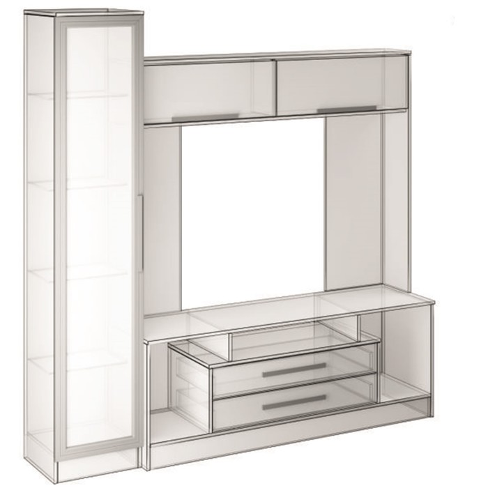 Гостиная Лидер-2, 1900х410х2000, Венге/Белфорт