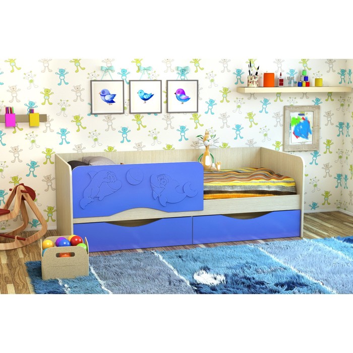 Кровать Дельфин-2 1.9, 1910х860х660, Синий/Белфорт