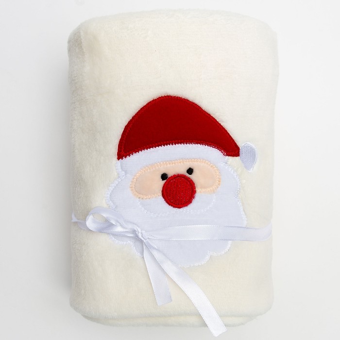 Плед "Дед Мороз" 80*100 см, корал-флис, 200 г/м2, 100% пэ