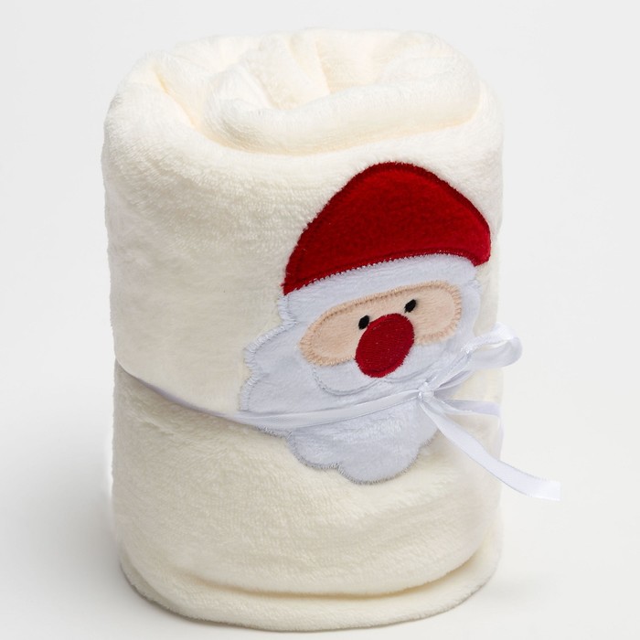 Плед "Дед Мороз" 80*100 см, корал-флис, 200 г/м2, 100% пэ