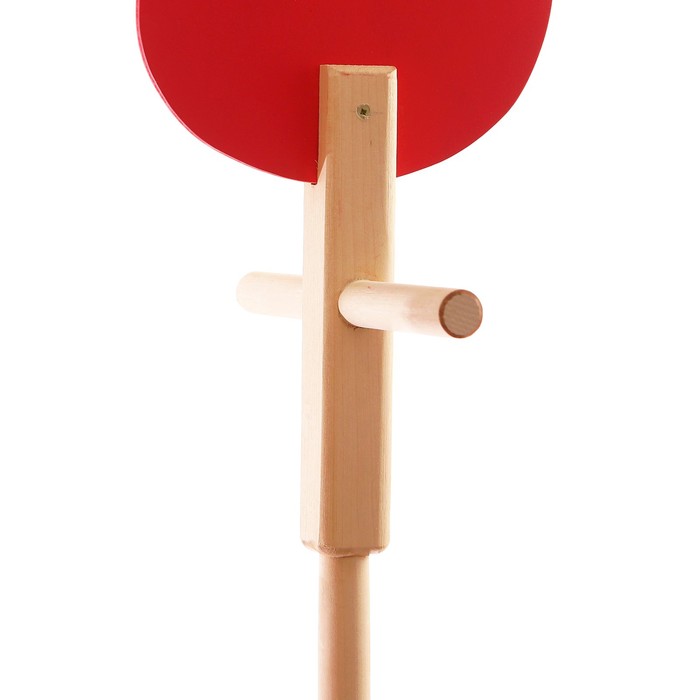 Коняша-лошадка деревянная "Красная", с ручкой