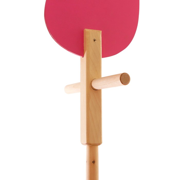 Коняша-лошадка деревянная "Розовая", с ручкой