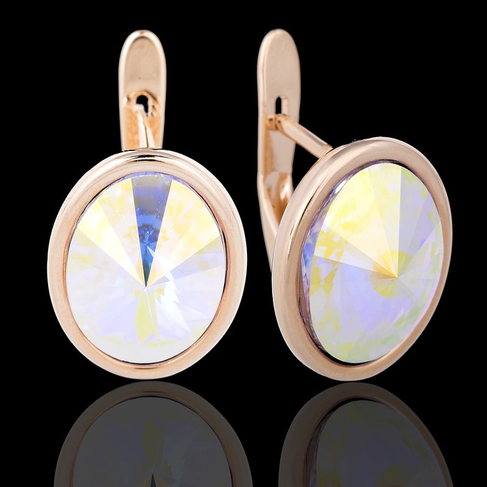 Серьги "Линтос мал.", цвет радужный в золоте